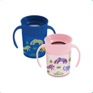 لیوان آموزشی 360 درجه 200 میل دسته دار طرحدار دکتر براونز