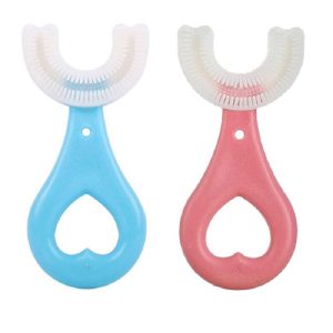 مسواک چرخشی سیلیکونی یو شکل 360 درجه کودک