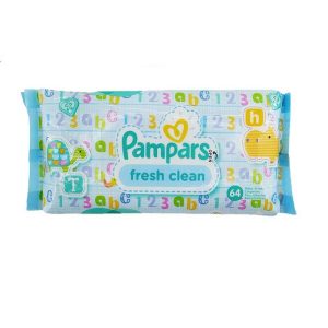 دستمال مرطوب 64 برگی مدل Fresh Clean پمپرز