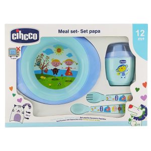 ست غذاخوری کودک 4 تکه +12 ماه چیکو طرح آدمک آبی