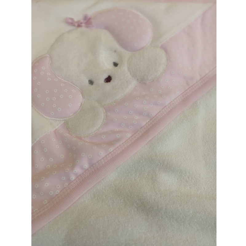 حوله-کلاهدار-طرح-سگ-رنگ-صورتی حوله کلاهدار طرح سگ رنگ صورتی 1