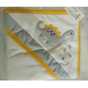 حوله کلاهدار نوزاد طرح دایناسور زرد گای ب ب