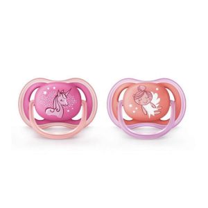 پستانک دو عددی الترا ایر 6 تا 18 ماه طرح یونیکورن و دختر صورتی اونت
