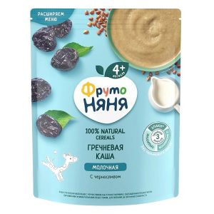 سرلاک فروتونیا 200 گرمی با طعم شیر گندم سیاه و آلوسیاه بالای 4 ماه