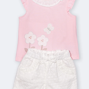 بلوز و شورت دخترانه فلاورز ایندیگو 14123