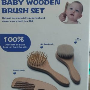 ست برس و شانه چوبی 3 تیکه اونلی بیبی