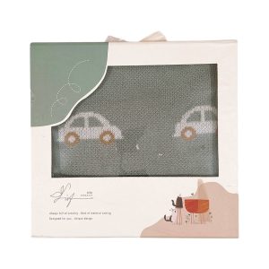 پتو کلاهدار طرح ماشین طوسی lisa